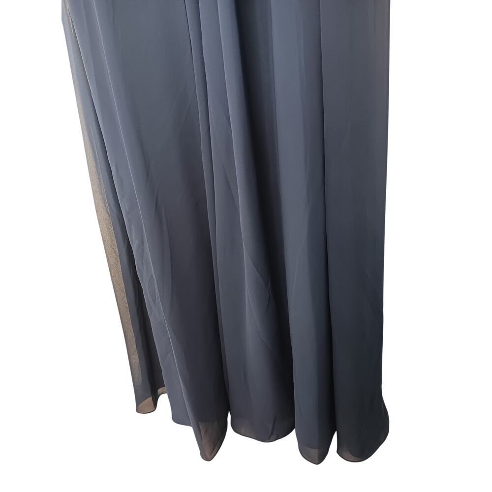 New Mac Duggal IEENA Navy Chiffon Gown Size 10 Formal Evening Bridesmaid Dress - Picture 7 of 16